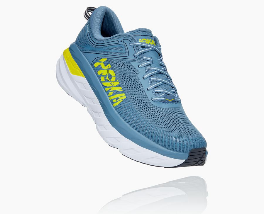 Hoka One One Tenisky Panske Modre - Bondi 7 - 87963-LMFO